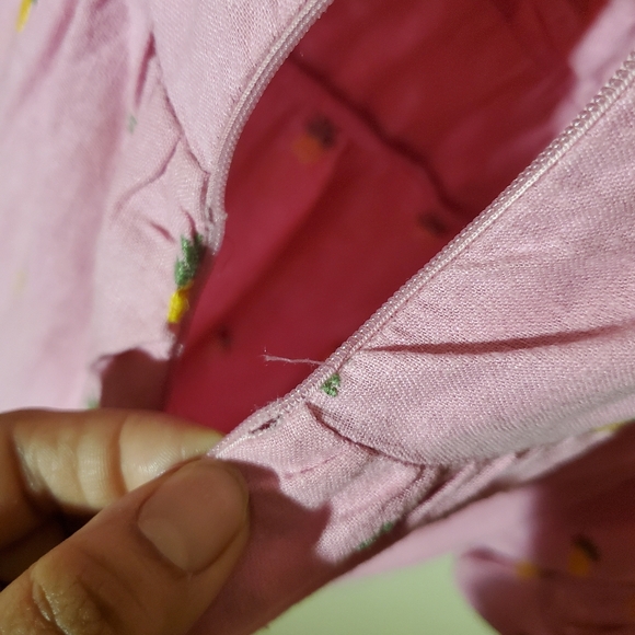 FARM RIO Embroidered Pineapples Midi Dress In Pink Size Xs - Picture 14 of 15